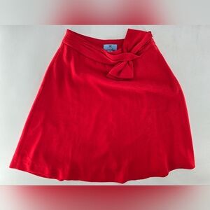 CeCe Vibrant Red A-Line Skirt‎ with Knot Detail